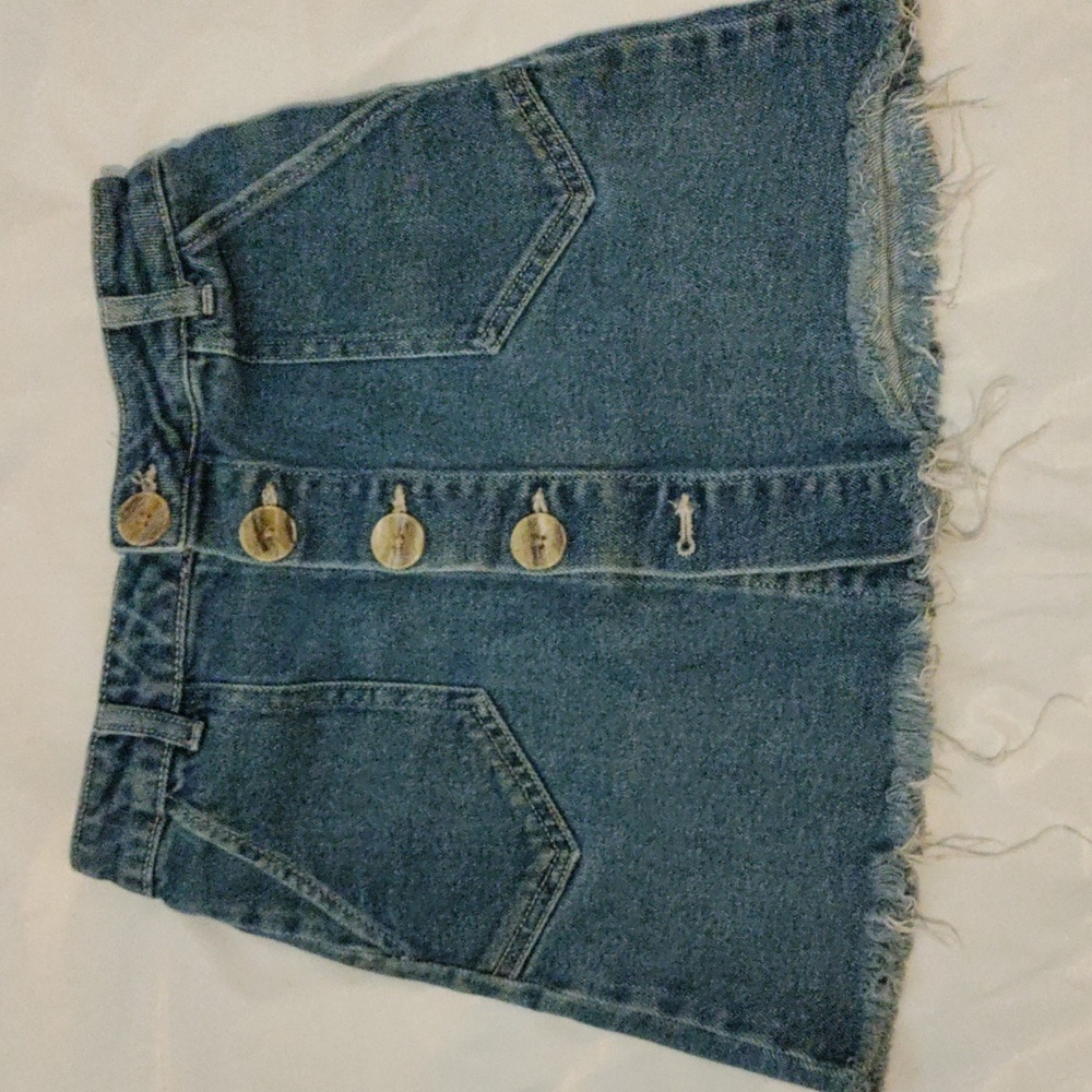 GB girls, button down jean skirt, size 8.